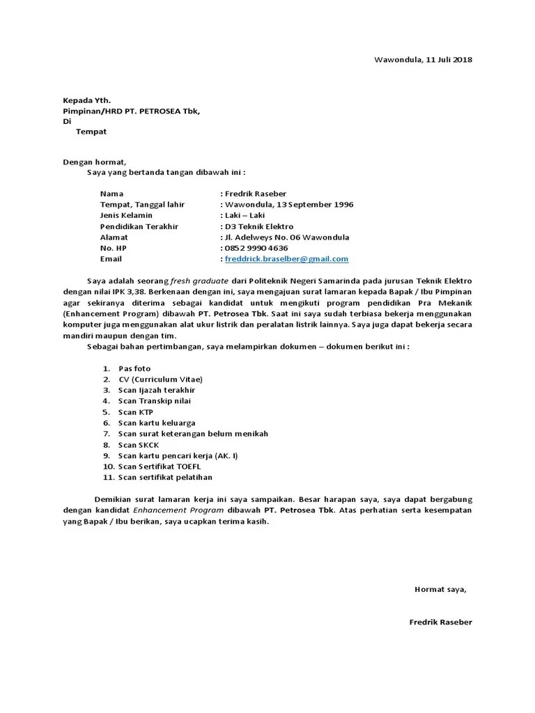 Contoh surat lamaran kerja di dealer mobil toyota. 50+ Contoh Surat Lamaran Kerja Bahasa Inggris Teknik