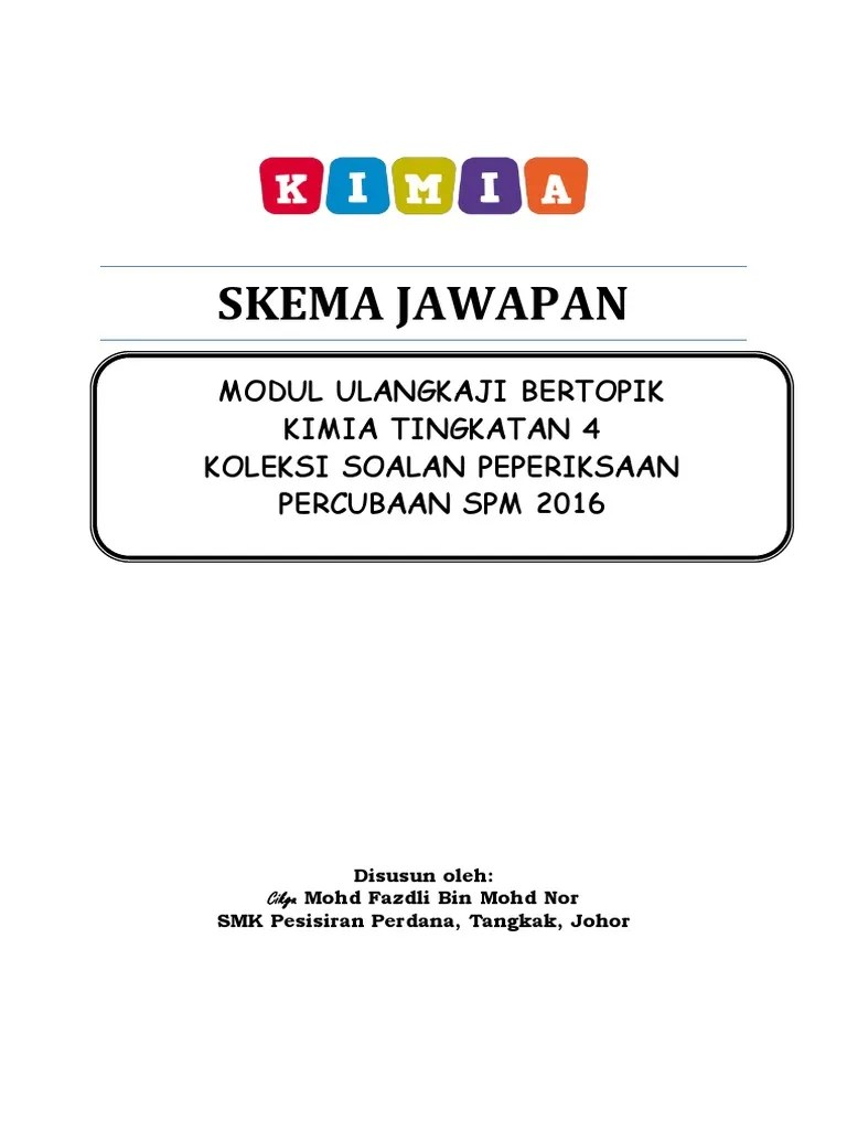 Jawapan modul kimia tingkatan 4 kssm azemi bin ahmad. Skema Jawapan Modul Ulangkaji Form 4 Pdf Mole Unit Ion