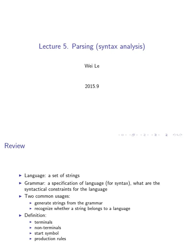 4 Parsing Part2 PDF | PDF | Parsing | Language Mechanics