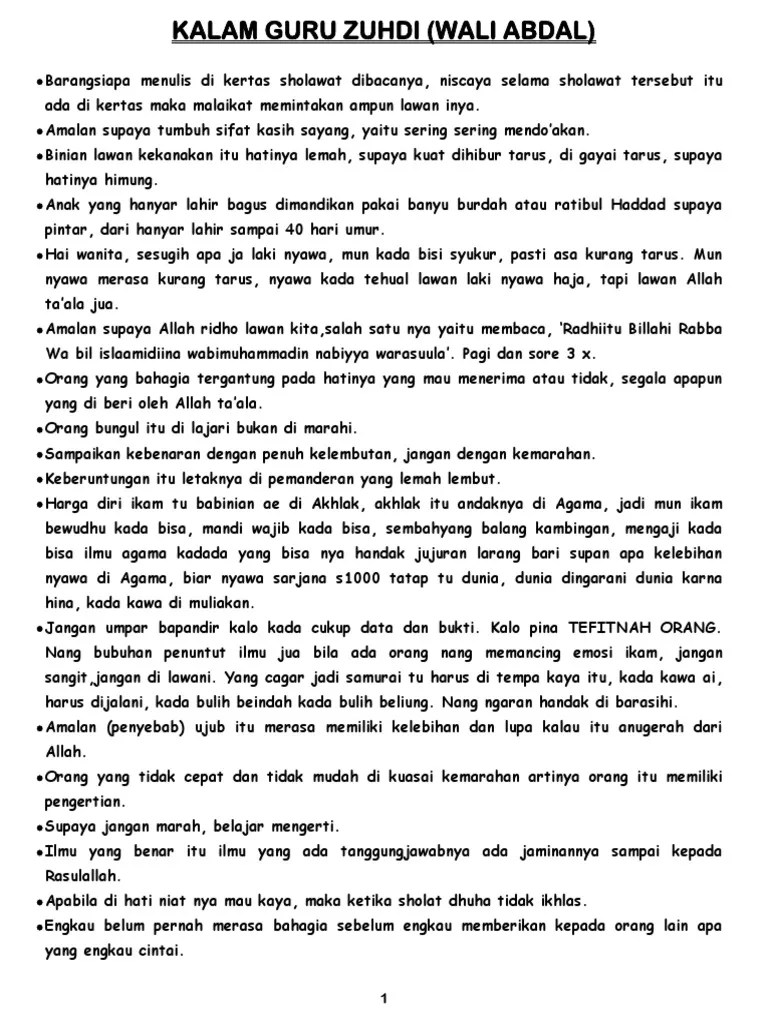 Pdf 101 kumpulan kalam guru zuhdi oleh hariyadi. Kalam Guru Zuhdi Pdf