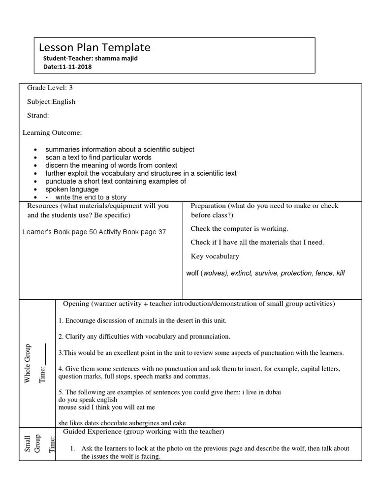 Lesson Plan 1 | PDF | Lesson Plan | Question