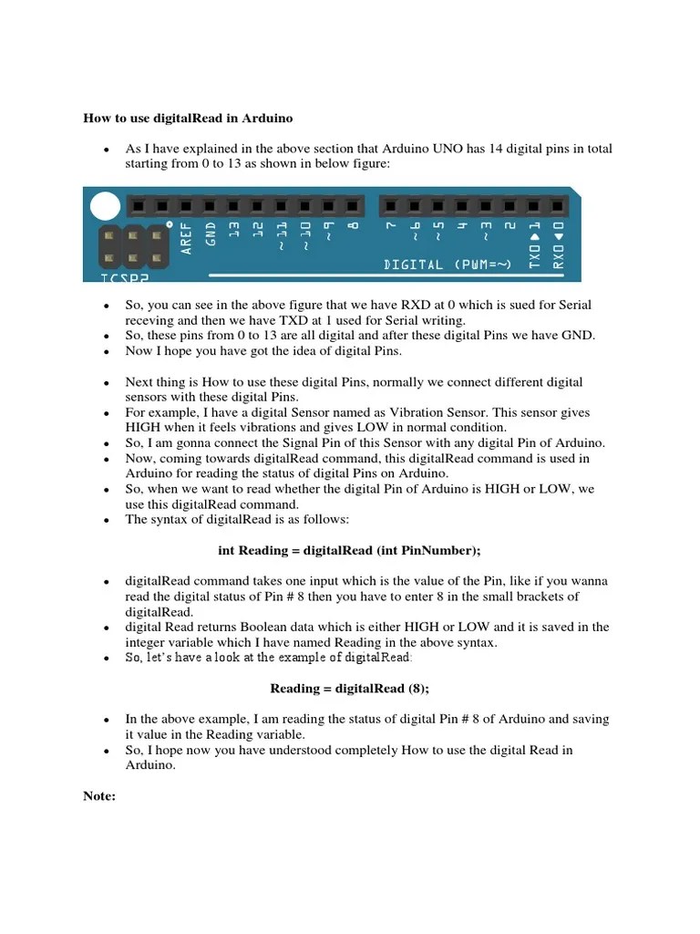 How To Use DigitalRead In Arduino | Download Free PDF | Arduino ...