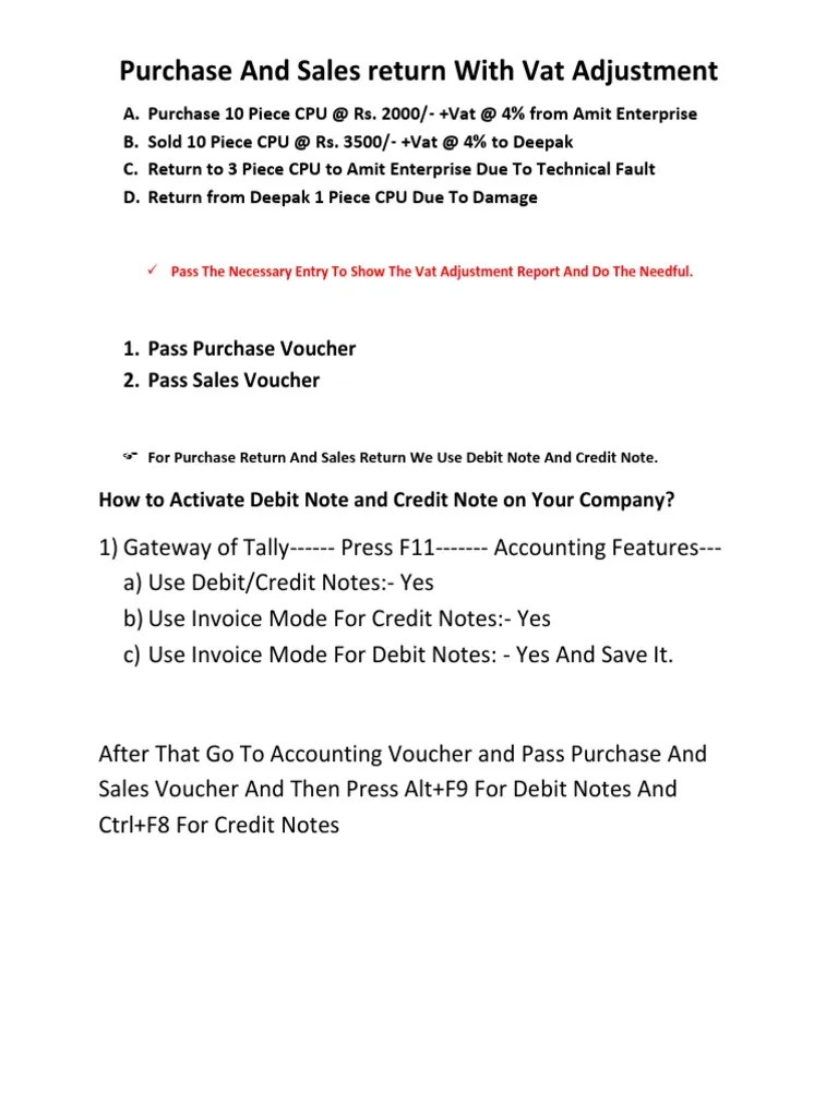 Debit Note And Credit Note | PDF