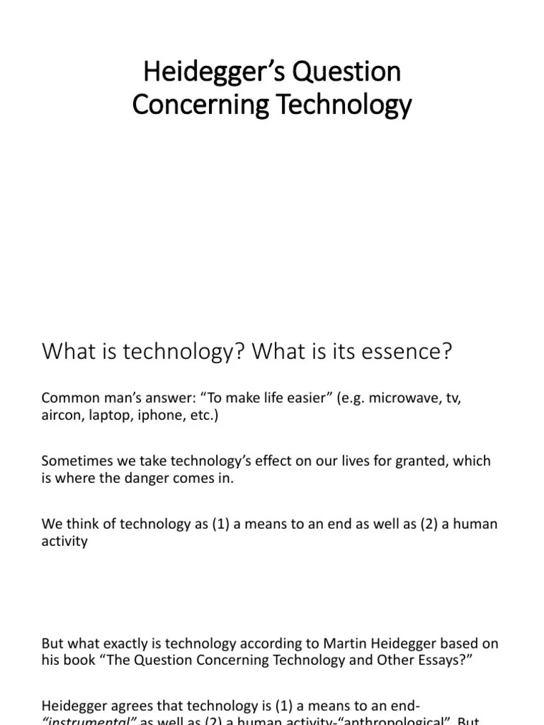 Heidegger's Question Concerning Technology | PDF | Metaphysics | Philosophical Theories
