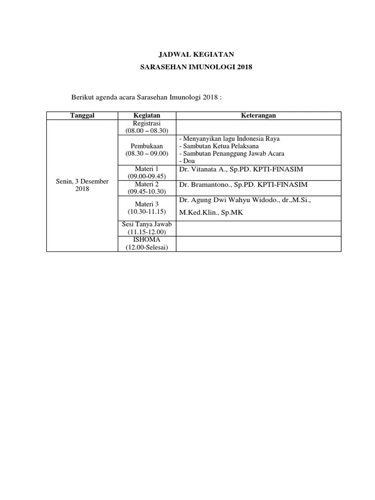 Sarasehan - Rundown Acara | PDF