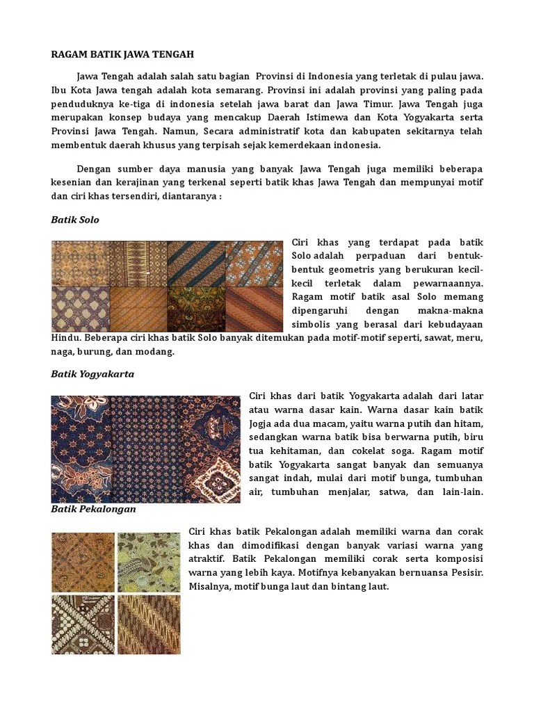 Motif batik jawa · 1. Ragam Batik Jawa Tengah Pdf