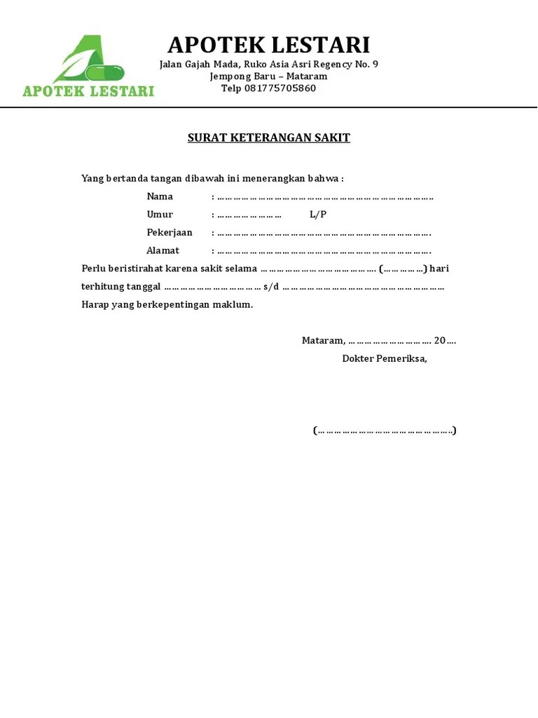 Surat Keterangan Sakit