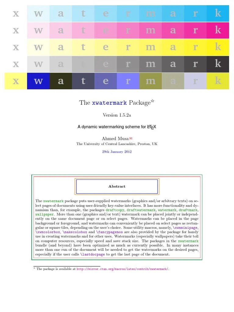 LaTeX - Xwatermark-Guide PDF | PDF | Areas Of Computer Science | Computer Programming