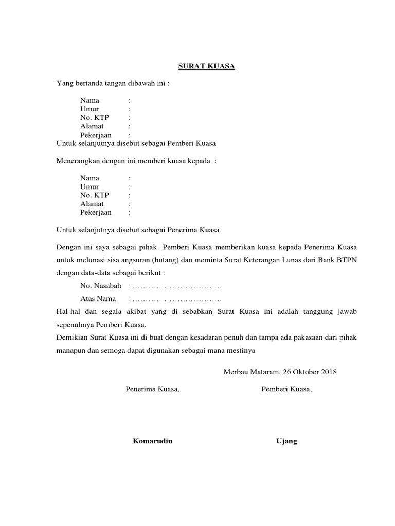 Apabila saya tidak bisa juga melunasi pinjaman saya dalam jangka waktu yang sudah ditentukan maka, saudara budi winata berhak untuk memiliki . 26 Contoh Surat Keterangan Lunas Pinjaman Info Dana Tunai