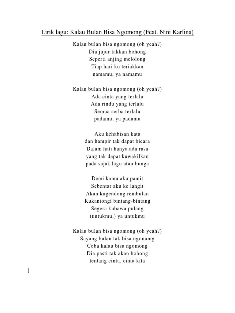 Ahmat arif muzazin 30 september 2021, 21:41 wib. Lirik Lagu Tentang Bulan