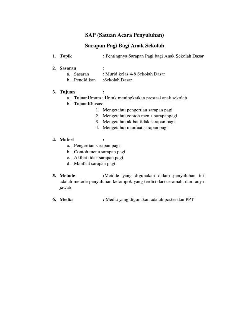 Ketahui Manfaat Sarapan Pagi Sebelum Beraktifitas Sarapan memberi modal energi untuk berktivitas sepanjang hari.