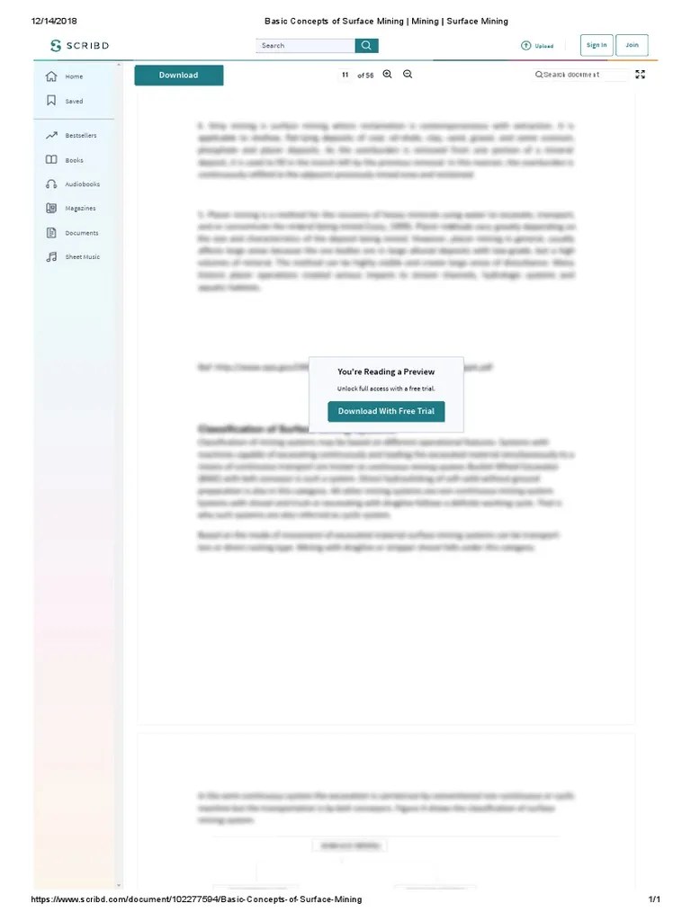 Basic Concepts Of Surface Mining - Mining - Surface Mining | PDF ...