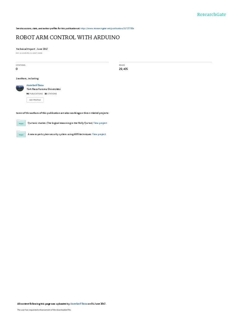 Robot Arm Control With Arduino 3 | PDF | Cartesian Coordinate System ...