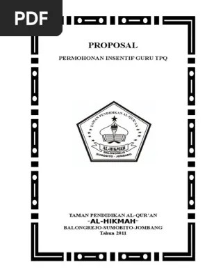 contoh proposal usulan dana bop paud tahun 2018. Proposal Insentif Guru Tpq Al Hikmah