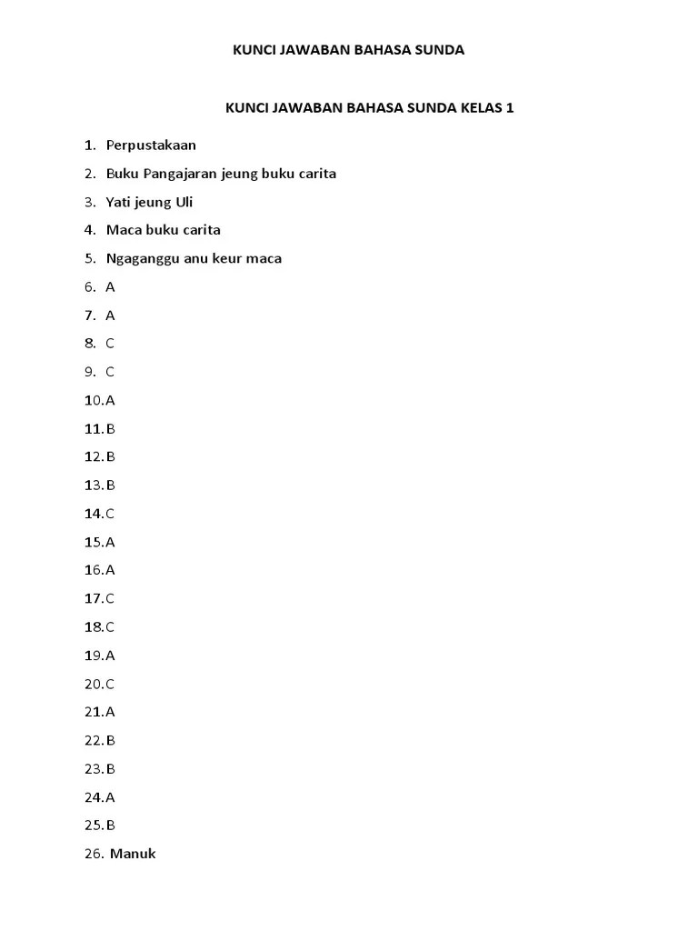 Kunci jawaban basa sunda kelas 4 semester 1 kurikulum 2013 maka kali ini kami akan membagikan soal dan kunci jawaban pjok sd kelas 6 . 21 Kunci Jawaban Buku Bahasa Sunda Kelas 6 Images Pedia Edu
