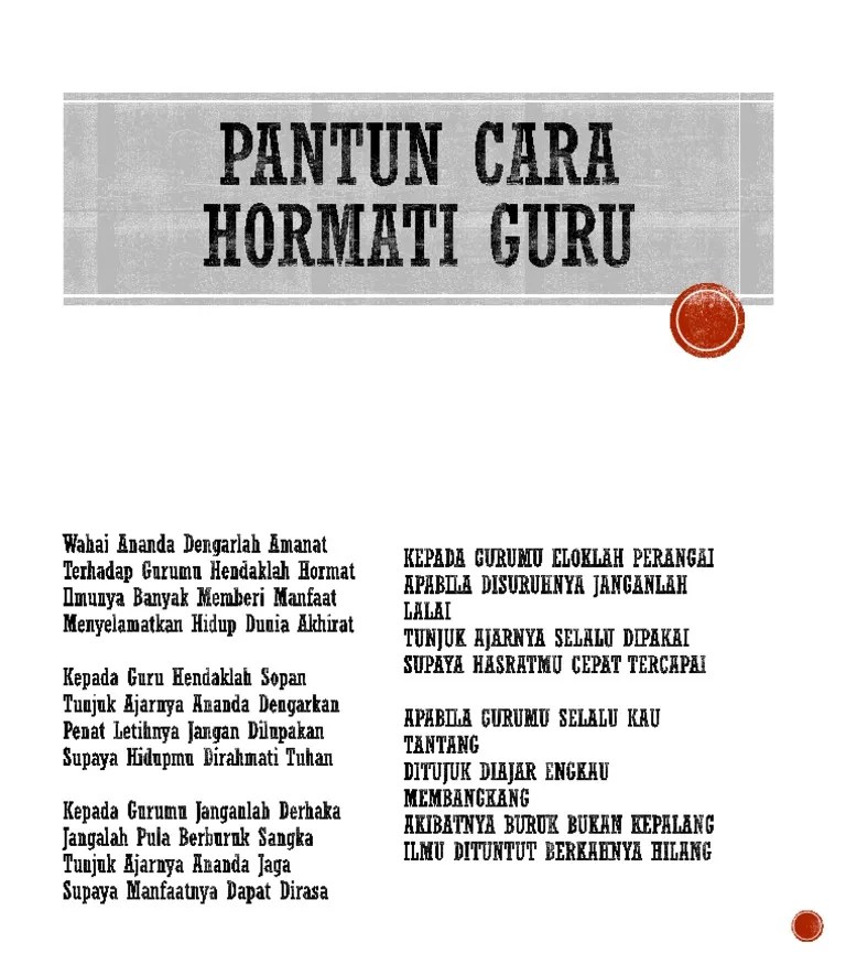 Jangan kita berbuat dosa, kelak akan dapat balasannya. Pantun Hormat Menghormati