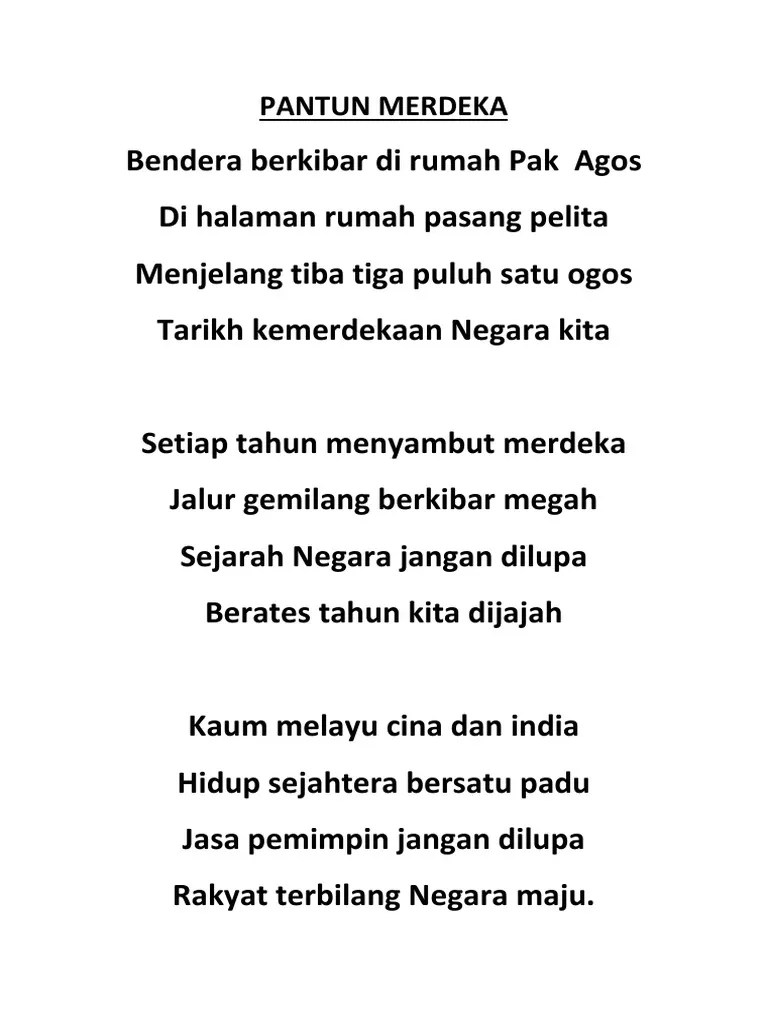 Pantun Merdeka Lawak / Pantun Merdeka Pdf