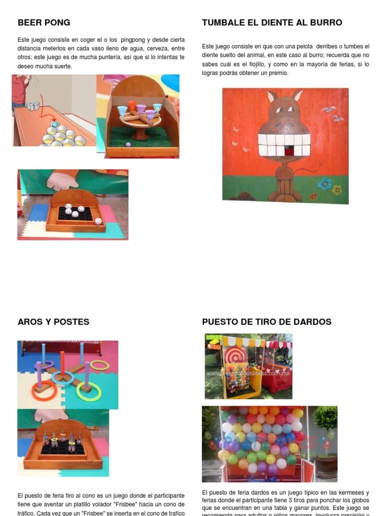 A la feria benéfica de la escuela cada chico debía concurrir con un adulto. Juegos De Feria Pdf Logistica Cliente