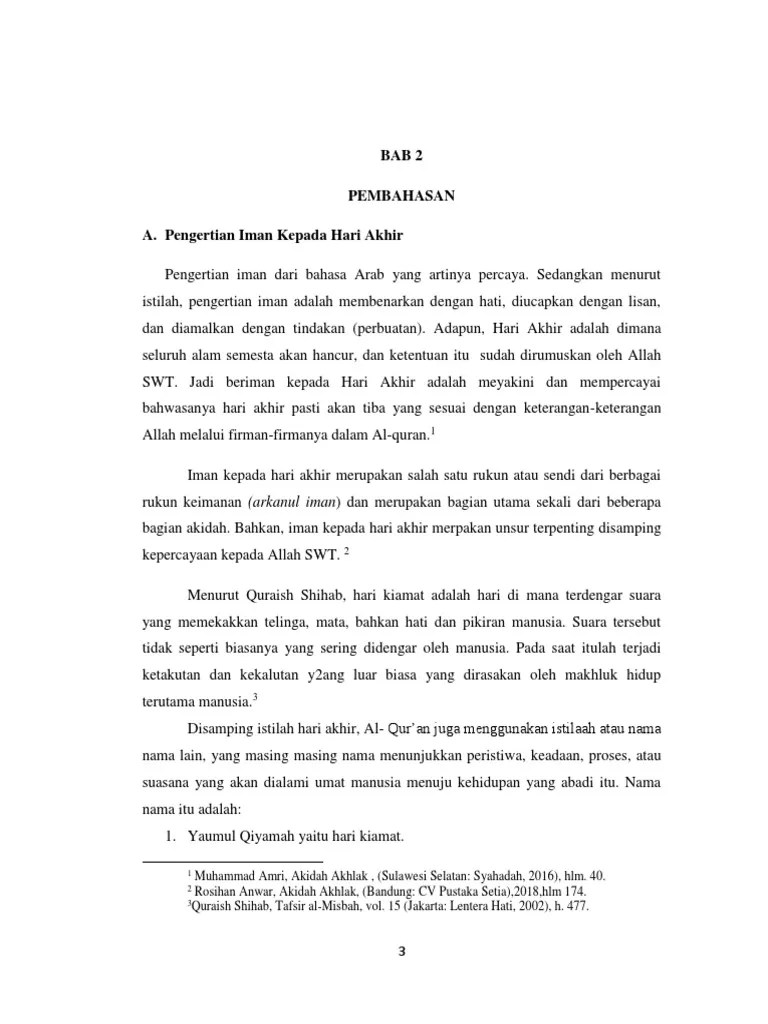 Sebutkan amalan yang dapat menjadikan seseorang ahli surga! Iman Kepada Hari Akhir Pdf