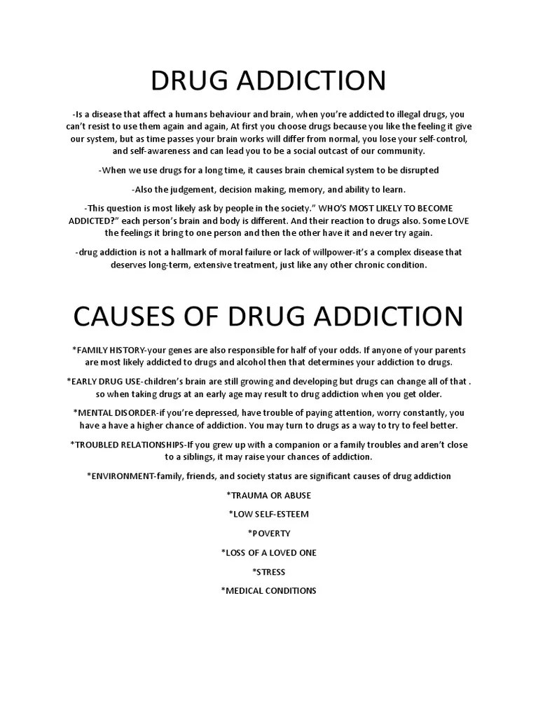 Drug Addiction | PDF | Substance Abuse | Substance Dependence