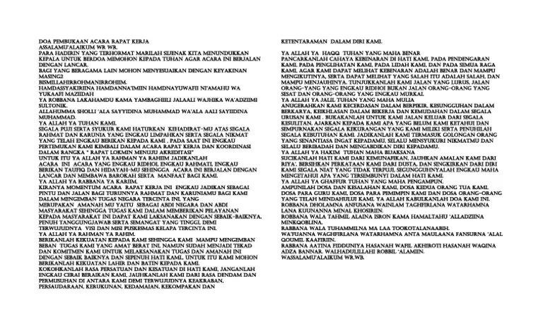 Contoh Contoh Doa Pembukaan Acara Rapat - tukaffe.com