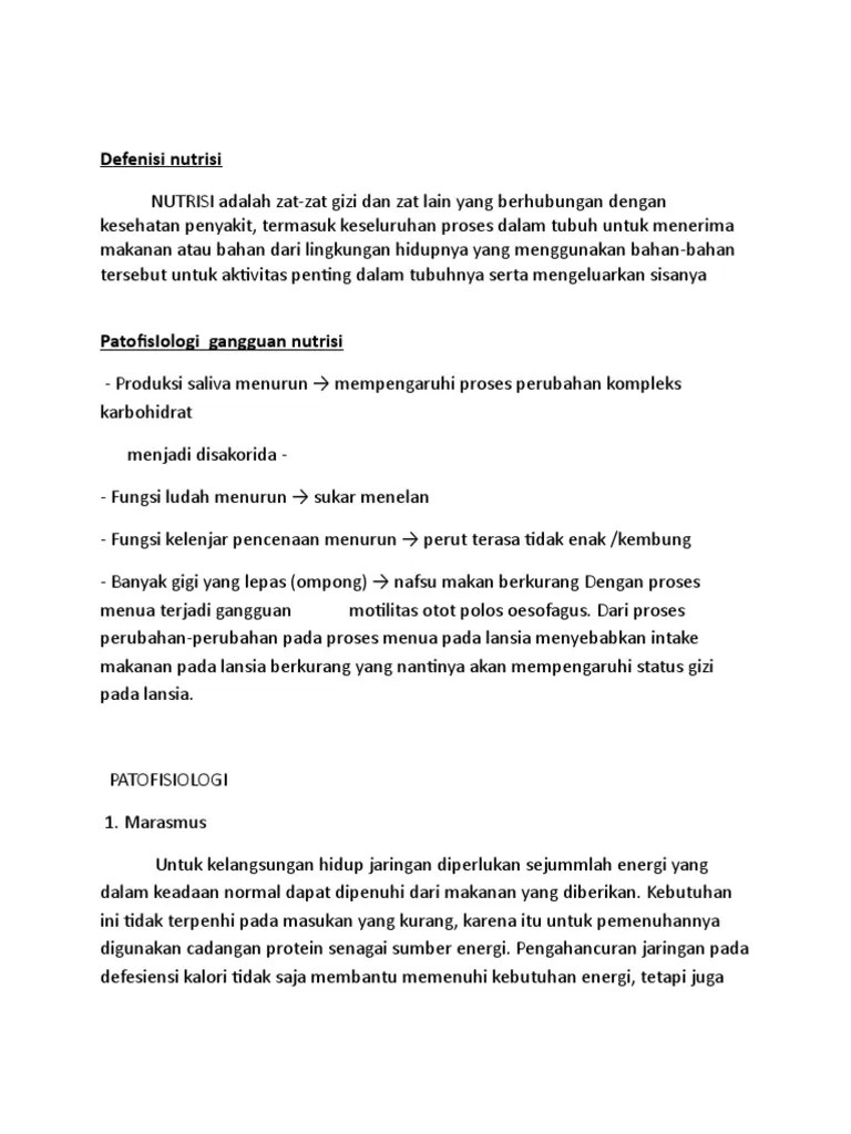 Patofisiologi Gangguan Nutrisi Dan Askep Anak Obesitas WA SRY | PDF