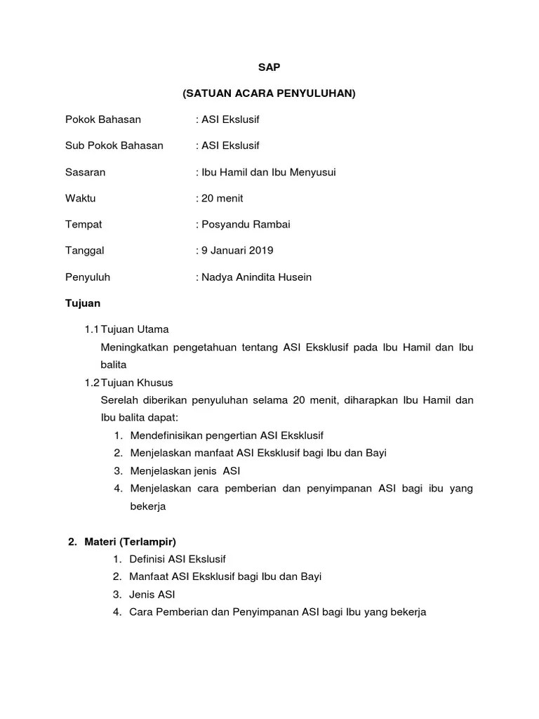 Sap Asi Eksklusif | PDF