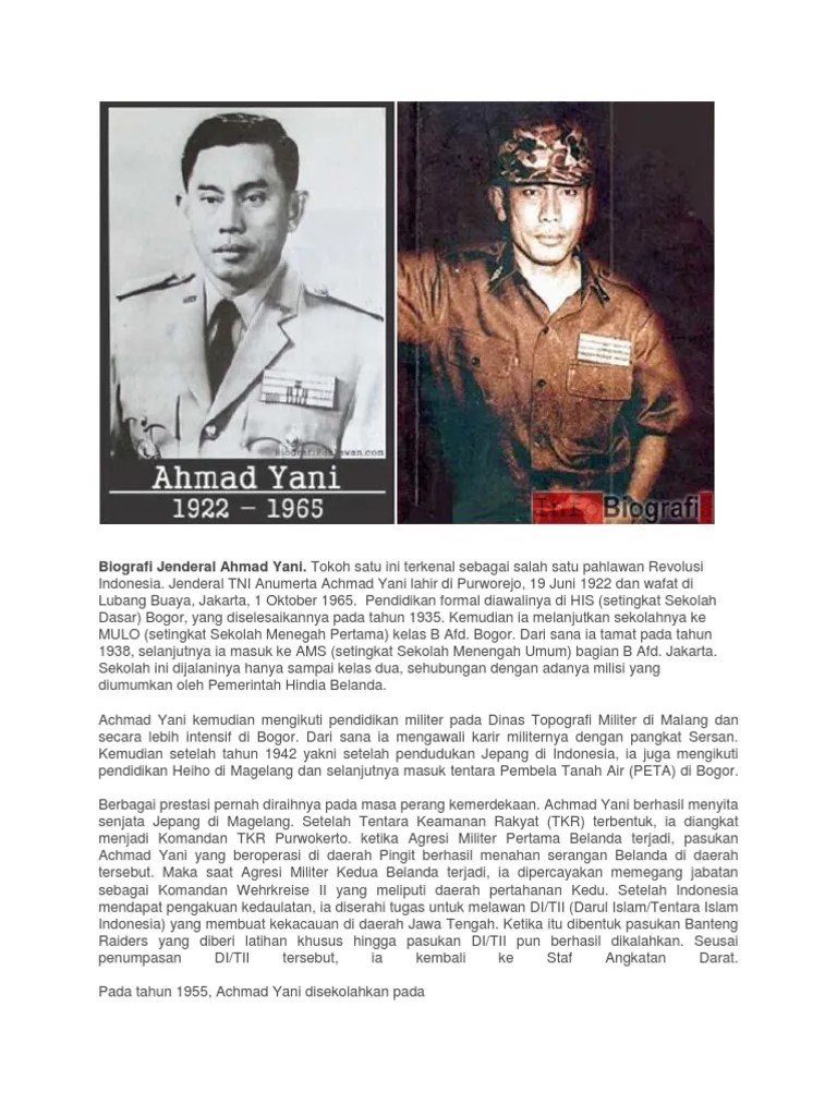 Biografi Jenderal Ahmad Yani | PDF