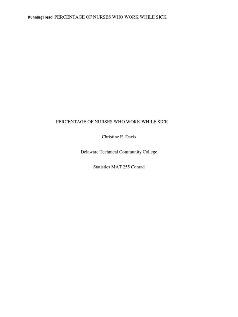 Nurses Who Work While Sick 1 | PDF | Nursing | Patient