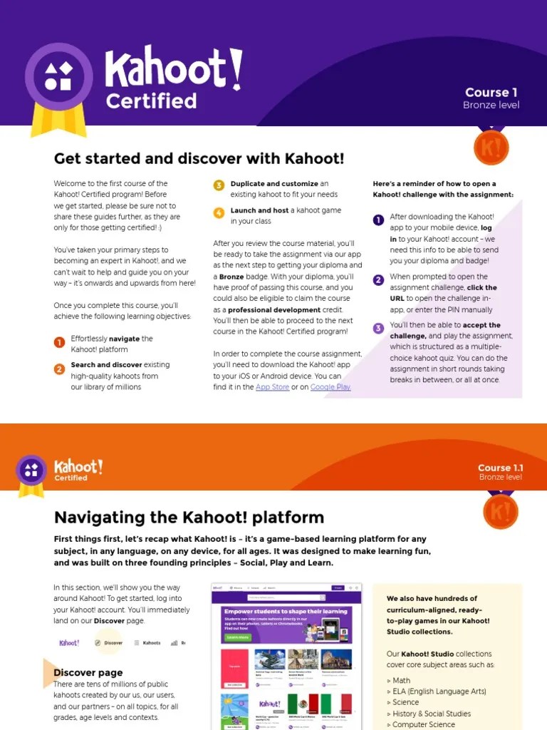 Kahoot Certified Guide Course1 Bronze PDF | PDF | Mobile App | Android ...