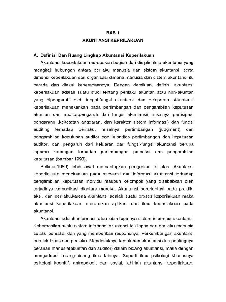Dalam penelitian ini adalah aspek keperilakuan yang terdiri dari . Makalah Akuntansi Keprilakuan Pdf