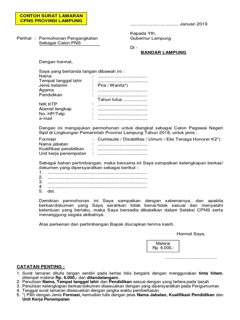 Contoh Surat Lamaran Kerja Cpns Tulis Tangan Koleksi Dokumentasi Cute766