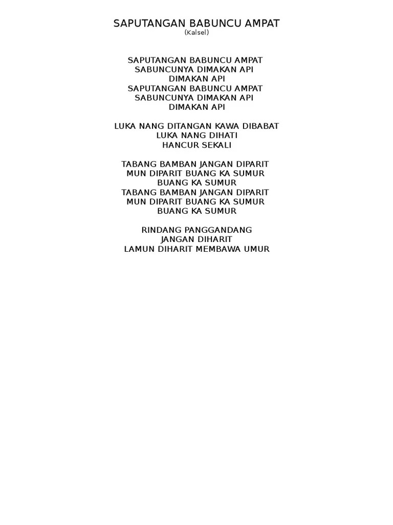 KAL-SEL - Saputangan Babuncu Ampat | PDF