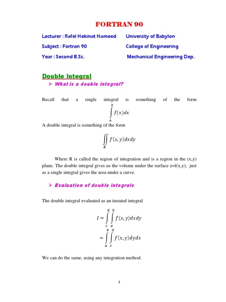 Double Integral PDF | PDF | Integral | Mathematical Relations
