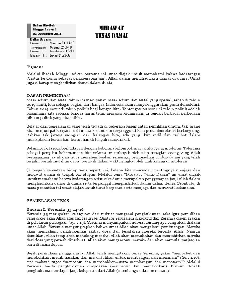 Khotbah Indo - Adven I 2 Des SD Epifani 6 Jan 2018-1 | PDF