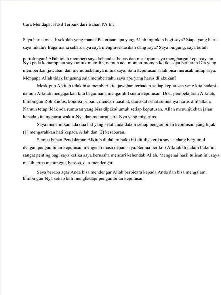 Dokumen - Tips - Pa Mencari Kehendak Tuhan 1 PDF | PDF