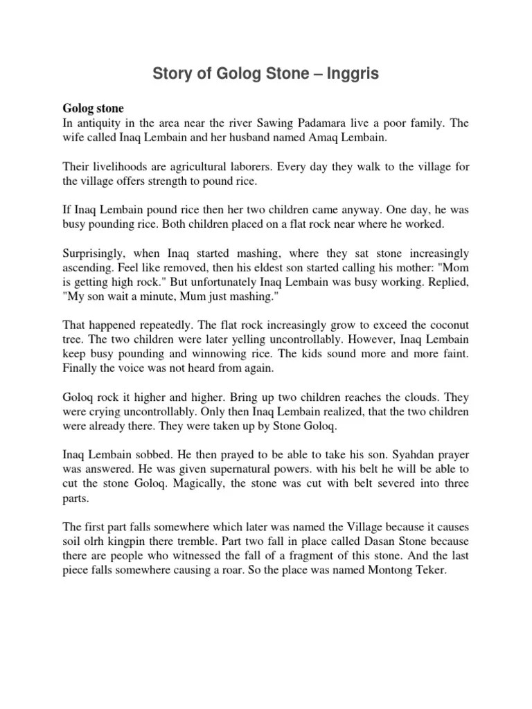 The Story of Inaq Tegining and Amaq Teganang From Lombok | PDF