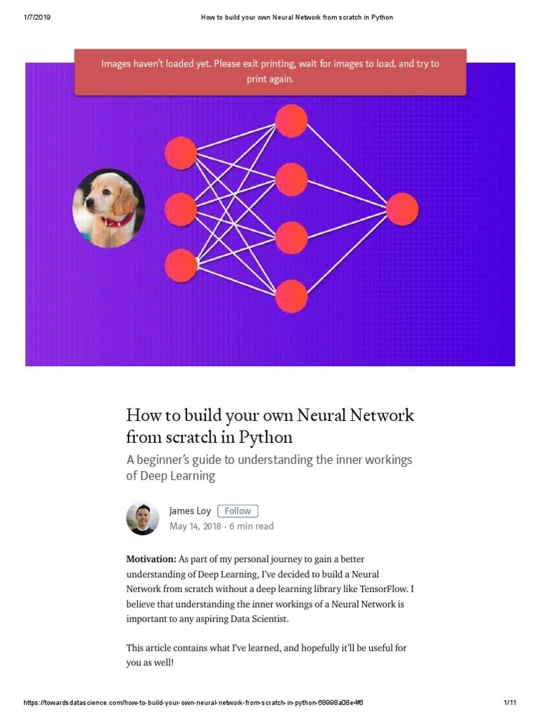 How To Build Your Own Neural Network From Scratch In Python | PDF ...