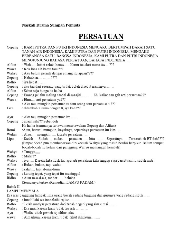 Naskah Drama Sumpah Pemuda | PDF