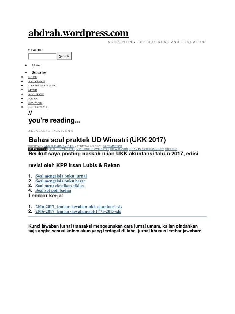 Contoh soal akuntansi dasar dan jawabannya pdf contoh soal akuntansi. Soal Ukk Akuntansi Ilmu Soal
