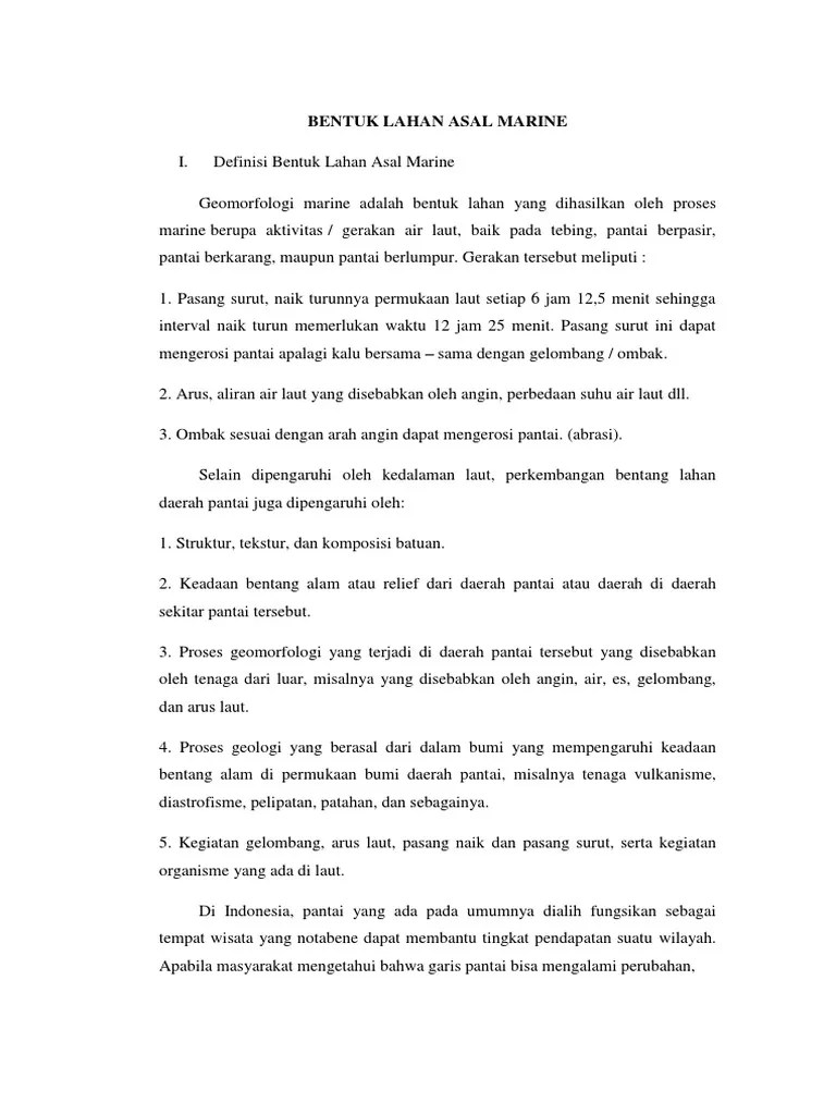 Bentuk Lahan Asal Marine | PDF