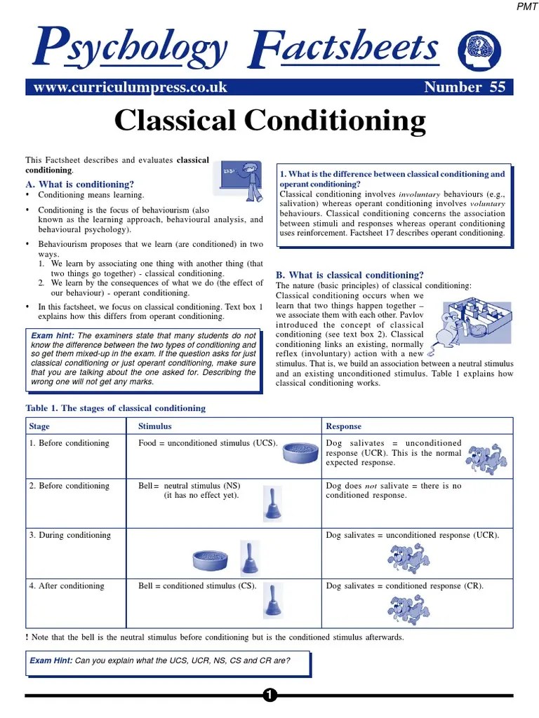 Classical Conditioning | PDF | Classical Conditioning | Mind–Body Problem