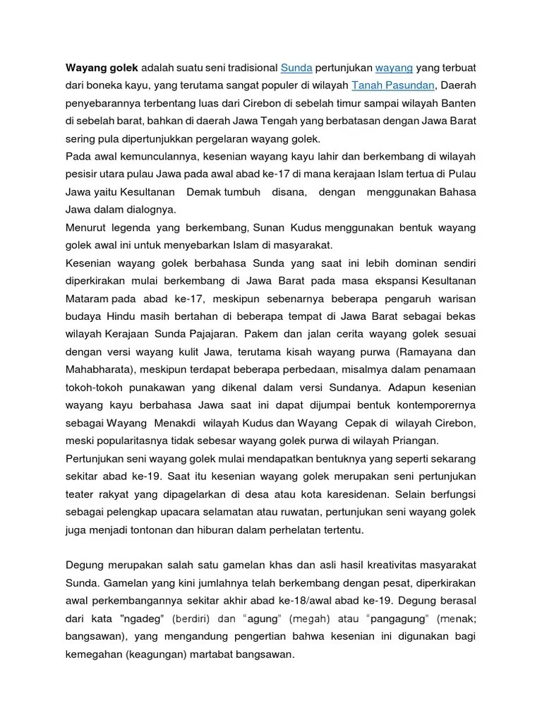 Sinopsis Wayang Golek | PDF