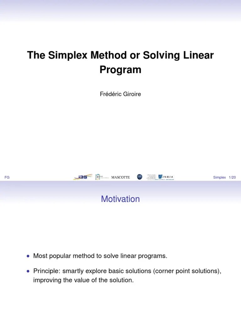Slides Simplex PDF | PDF | Linear Programming | Algorithms And Data Structures