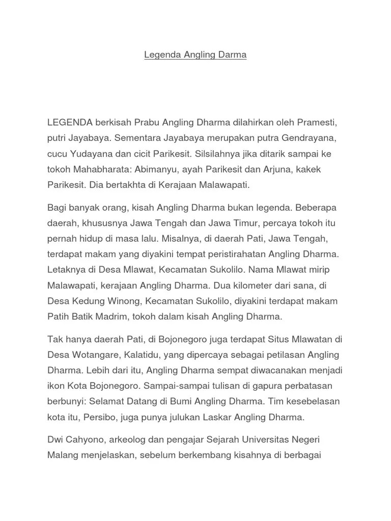 Sosok anglingdharma, raja malawapati yang sakti mandraguna,. Legenda Angling Darma