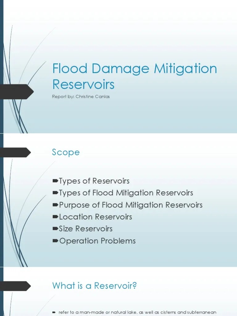 Flood Damage Mitigation Reservoirs | PDF | Reservoir | Spillway