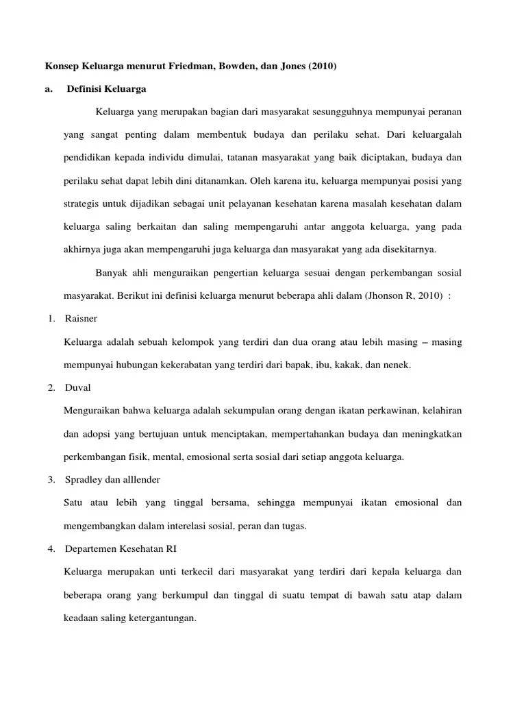 Konsep Keluarga Menurut Friedman | PDF