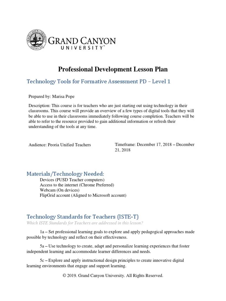 Professional Development Lesson Plan | PDF | Lesson Plan | Teachers