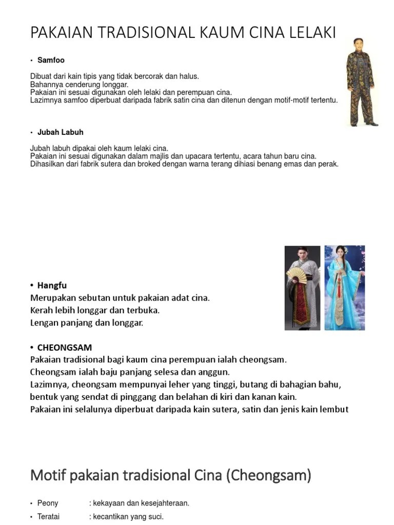 Ia merupakan pakaian harian wanita keturunan cina selain dari 'cheong sam'. 728 Pakaian Tradisional Kaum Cina Lelaki Pdf