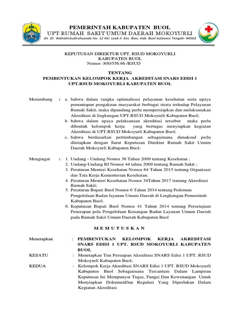Sk tim penyusunan laporan kinerja instansi pemerintah ( lkip ) tahun 2017. Sk Panitia Akreditasi 2018 Pdf